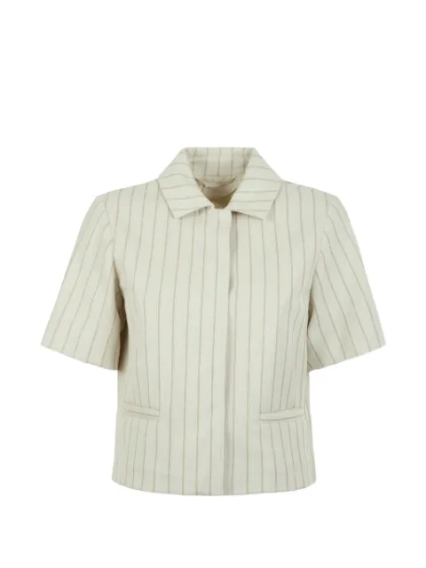 Max Mara pinstriped cropped jacket Neutrals MXMANGIOBIANCOGREGGIO