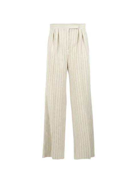 Max Mara pinstripe pleated trousers Neutrals MXMOSSOBIANCOGREGGIO
