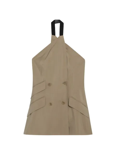 Max Mara Nuraghe double-breasted halterneck top Neutrals MXSNURAGHECO
