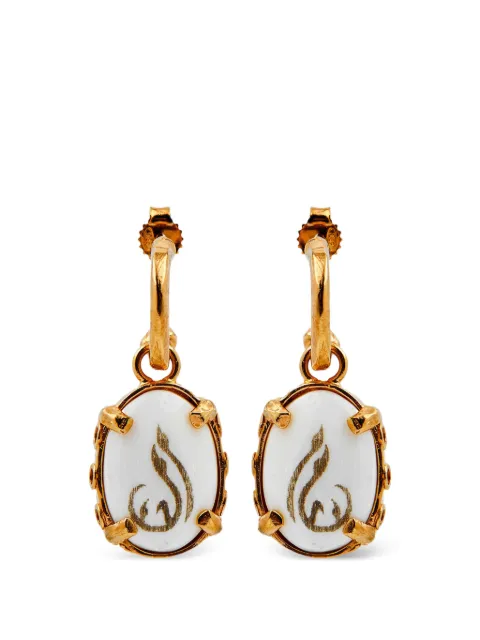 Gem Kingdom engraved bone-drop earrings Gold 82663