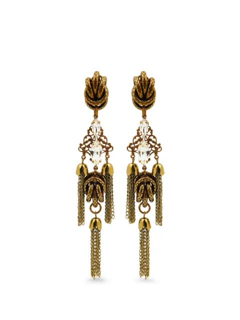 Anton Heunis Nala crystal-embellished tassel earrings Gold 72721