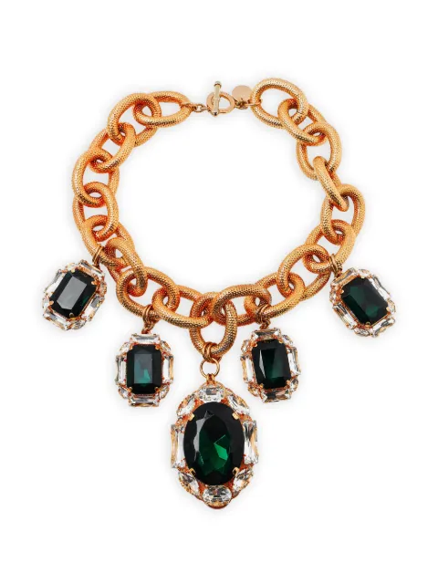 Anton Heunis Medusa crystal-embellished chain necklace Gold 75247
