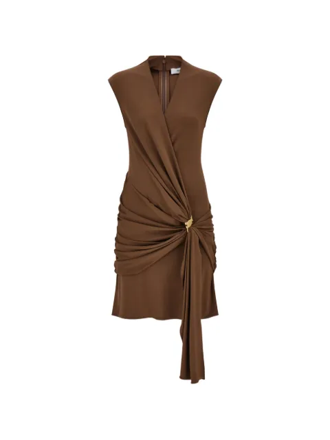 Ferragamo knot-detail ruched dress Brown 796418