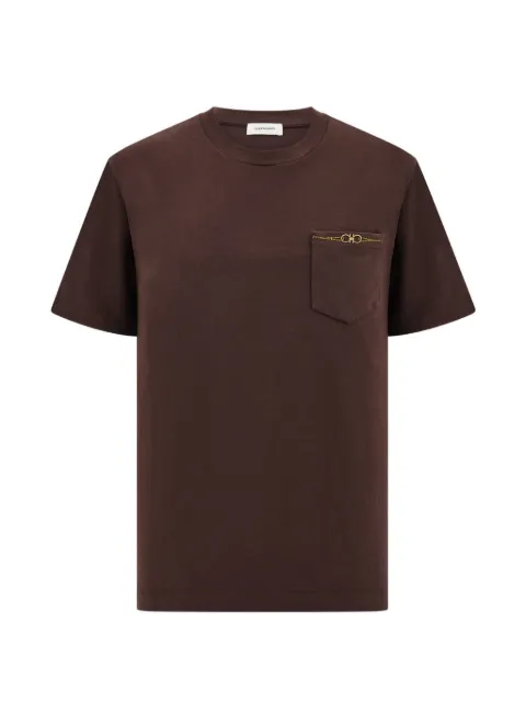 Ferragamo Gancini-detail pocket T-shirt Brown 796302