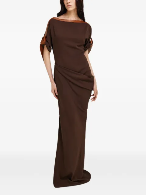 Ferragamo long viscose dress Brown 795757