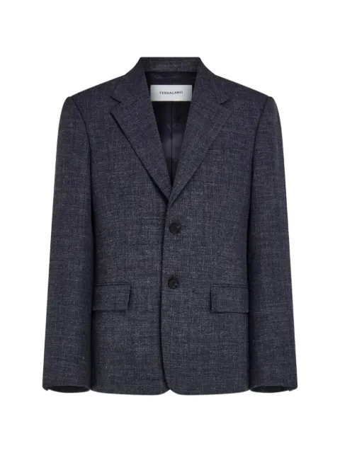 Ferragamo single-breasted flannel blazer Blue 796583