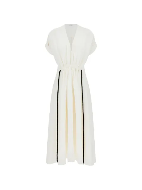 Ferragamo viscose dress with gathered waist White 795912