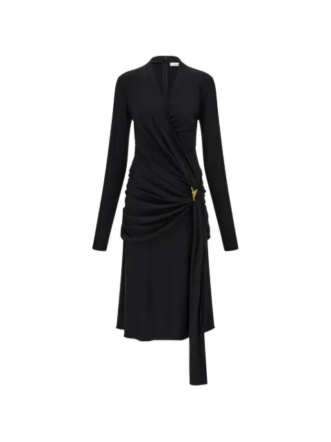 Ferragamo viscose dress with gathered waist Black 795897