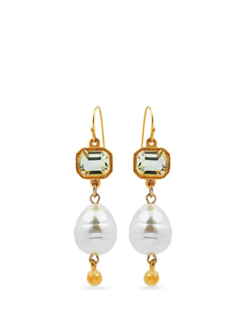 Ben Amun Kos crystal pearl-drop earrings White 81794