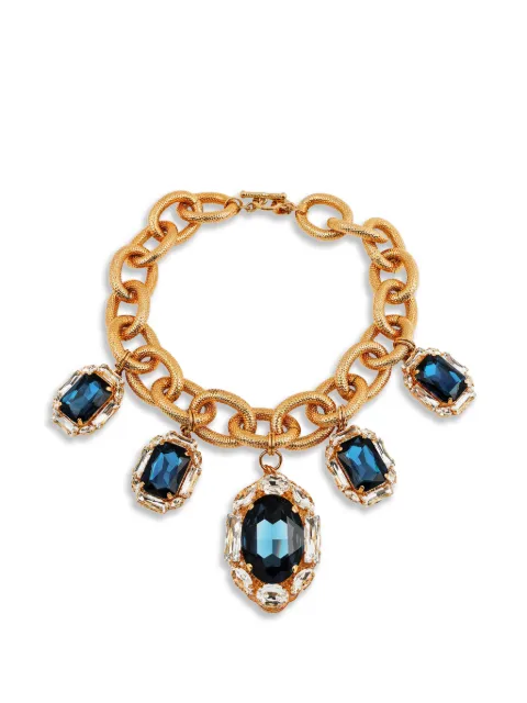 Anton Heunis Medusa crystal-embellished chunky-link necklace Gold 75246