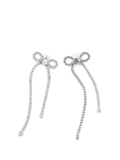 Self-Portrait crystal bow earrings Silver 80109