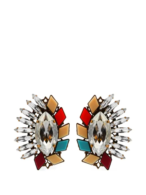 Anton Heunis crystal-embellished geometric earrings Gold 72711