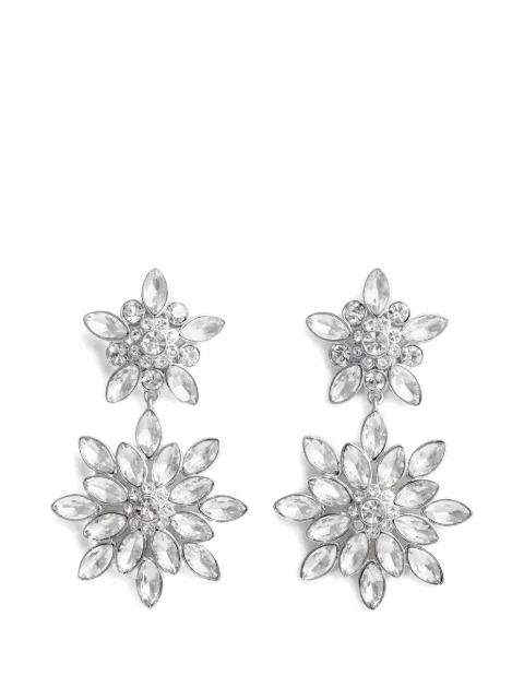 Self-Portrait crystal-embellished earrings Silver 80116