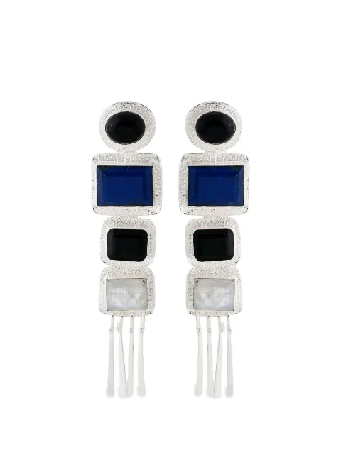 Bohéme Nefertiti gemstone-embellished earrings Silver 78637