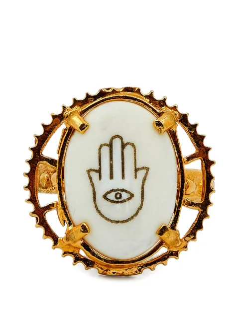 Gem Kingdom Hamsa engraved ring Gold 82676
