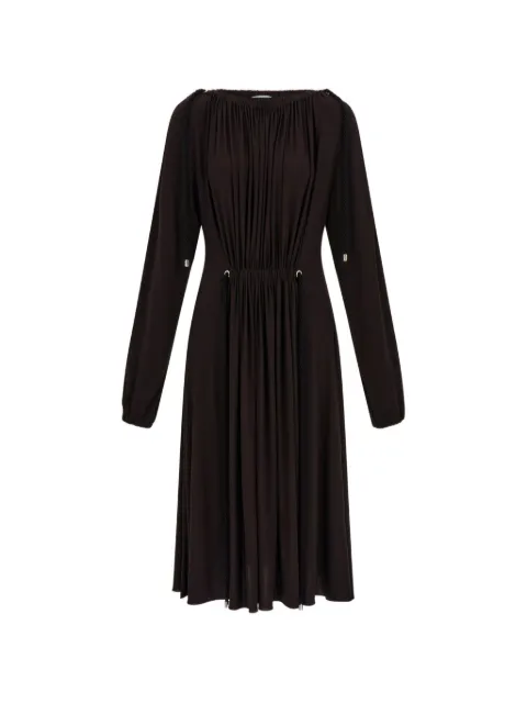 Ferragamo viscose dress with gathered detailing Brown 795834