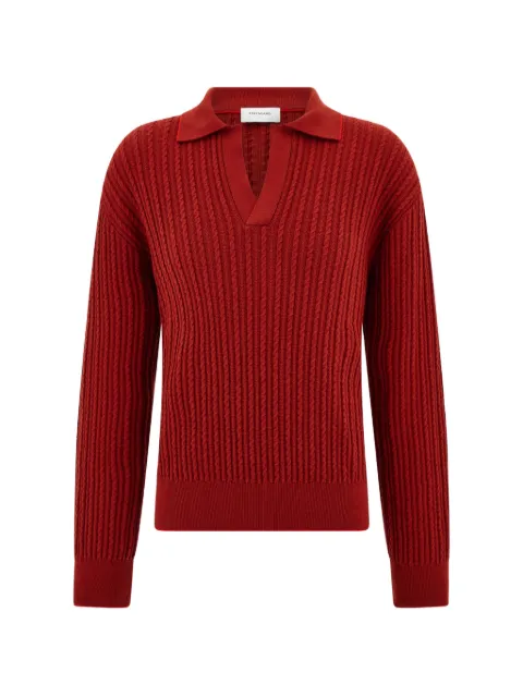 Ferragamo knitted polo top Red 795958