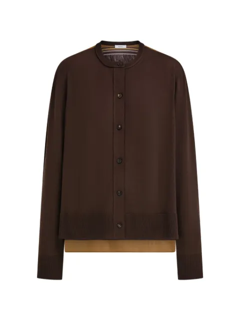 Ferragamo cardigan with silk panel detail Brown 796187