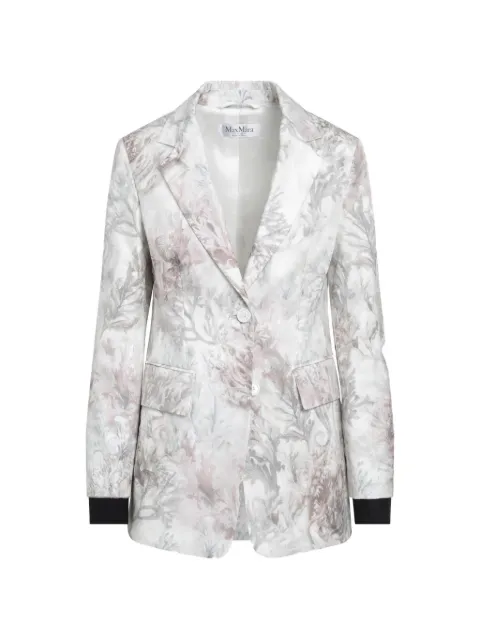 Max Mara floral-print single-breasted blazer White MXSPALOMBA