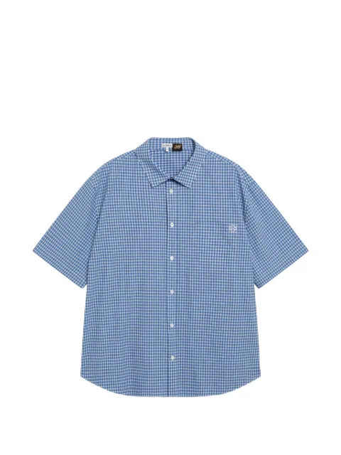 LOEWE gingham-check short-sleeve shirt Blue H616Y05XA3