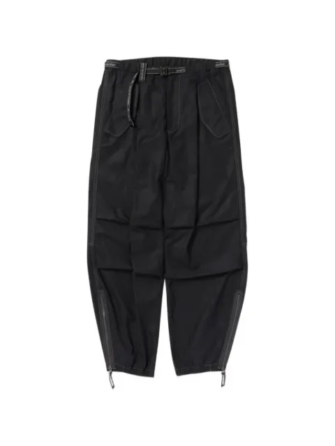 and Wander contrast-stitch belted trousers Black 5746182092010