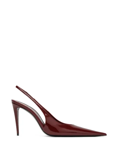 Saint Laurent Guermantes leather slingback pumps Red 8705051TVAN