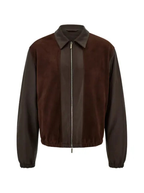 Ferragamo deerskin leather and suede blouson Brown 795562