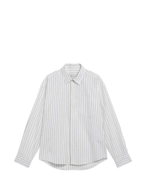 AMI Paris striped button-down boxy-fit shirt White USH766UCO0220