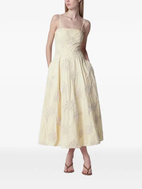 ROTATE BIRGER CHRISTENSEN flared midi strap dress yellow Yellow 1155601366
