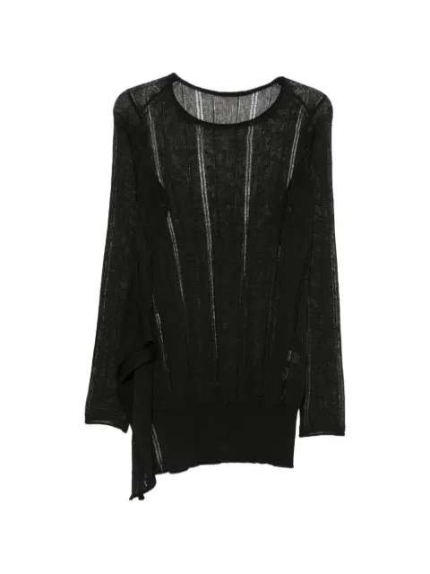 Yohji Yamamoto asymmetric-hem sweater Black FKK24370