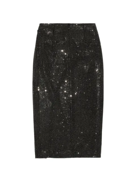 Roland Mouret crystal-embellished ruched skirt Black RMSS23060MSKB