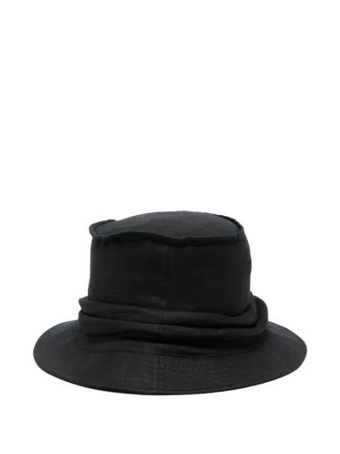 Yohji Yamamoto draped bucket hat Black HKH07361