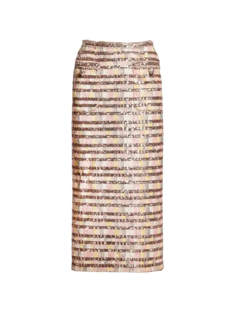 Elie Saab sequin-embellished midi skirt Neutrals SK029MP006