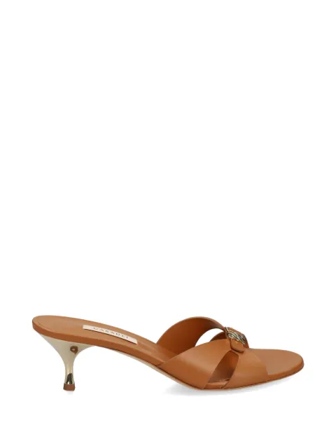 Casadei logo-plaque leather sandals Brown 1M563B0501C2124
