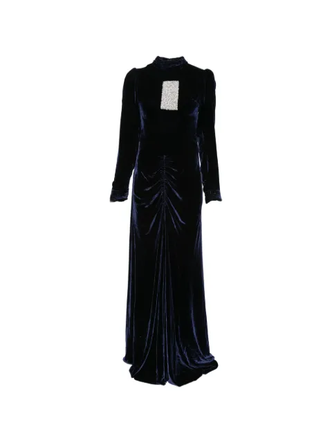 DUNESI embellished ruched maxi dress Blue DUNLEIBLU