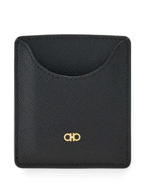 Ferragamo micro Gancini business card holder Black 796556