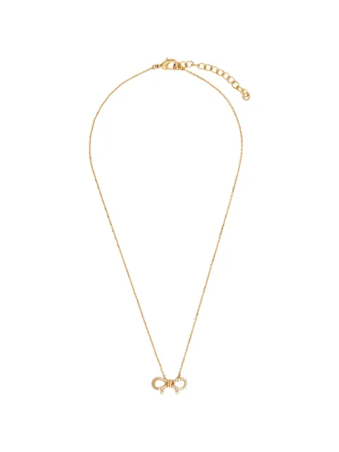 Ferragamo crystal-embellished bow necklace Gold 795068