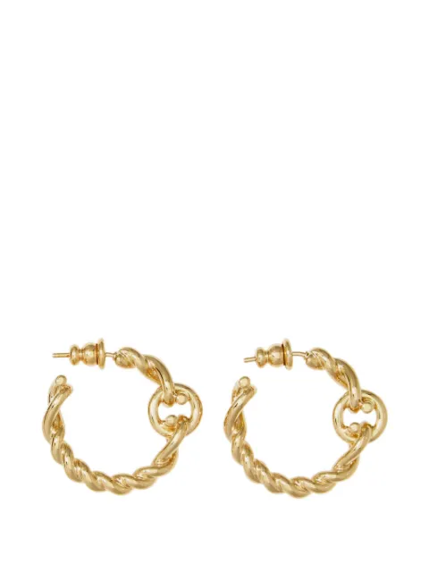 Ferragamo Twisted chain Gancini hoop earrings (S) Gold 795107