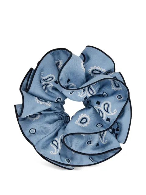 Ferragamo Arabesque print silk scrunchie Blue 795435