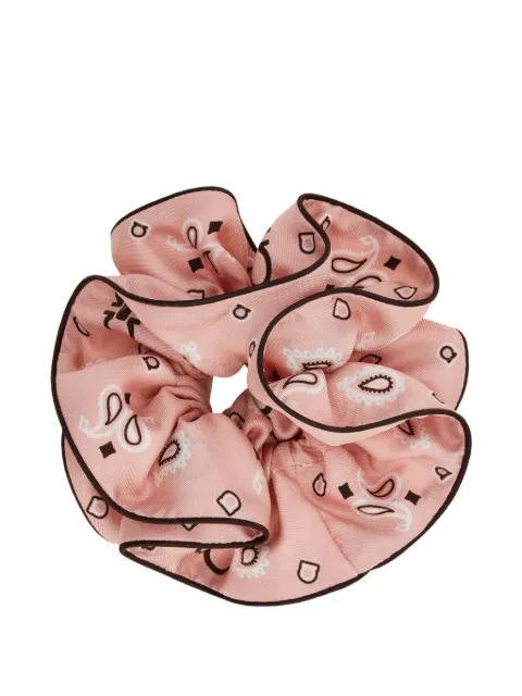 Ferragamo Arabesque print silk scrunchie Pink 795434
