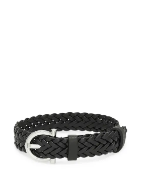Ferragamo woven bracelet with Gancini clasp Black 796112
