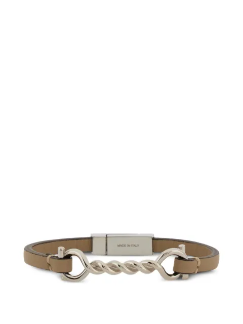 Ferragamo Gancini leather bracelet (20 cm) Silver 796096