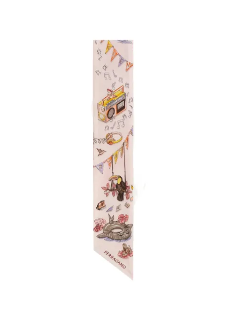 Ferragamo Jungle-Party print silk mini bandeau Pink 795109