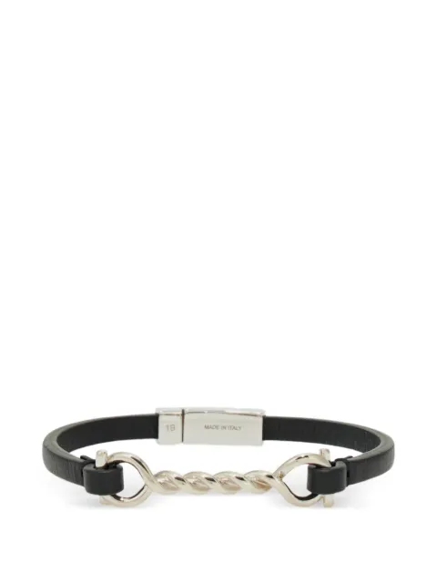 Ferragamo Gancini leather bracelet (20 cm) Silver 796094