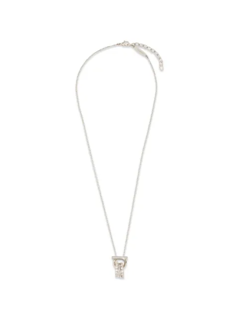 Ferragamo Gancini pendant necklace with crystal rings Silver 795171