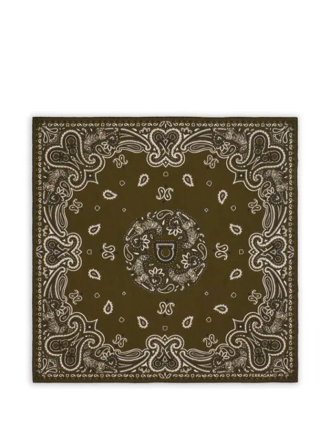 Ferragamo paisley tiger-print scarf Green 795552