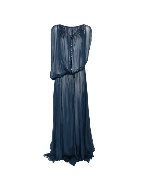 DUNESI sheer button-front dress Blue DUNNAIBLU
