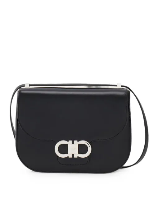 Ferragamo Double Gancini North-South crossbody bag (XS) Black 795224