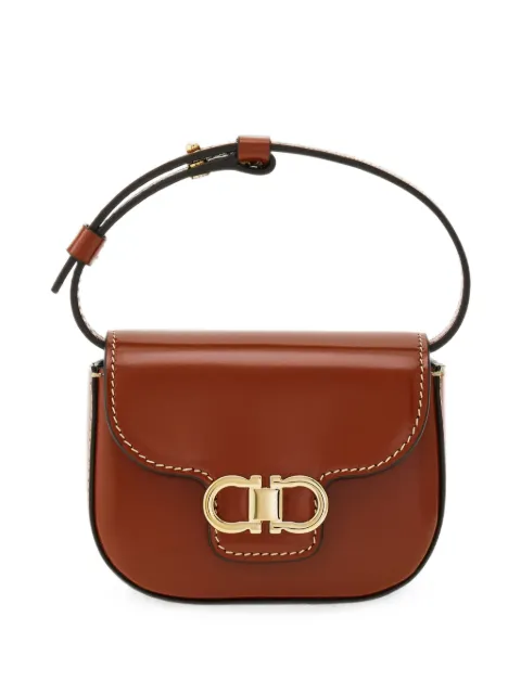 Ferragamo double Gancini North-South crossbody bag (XS) Brown 795716