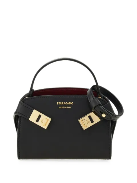 Ferragamo Mini Hug top handle bag charm Black 795714